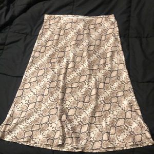 Banana Republic Midi Snake Print Satin Skirt